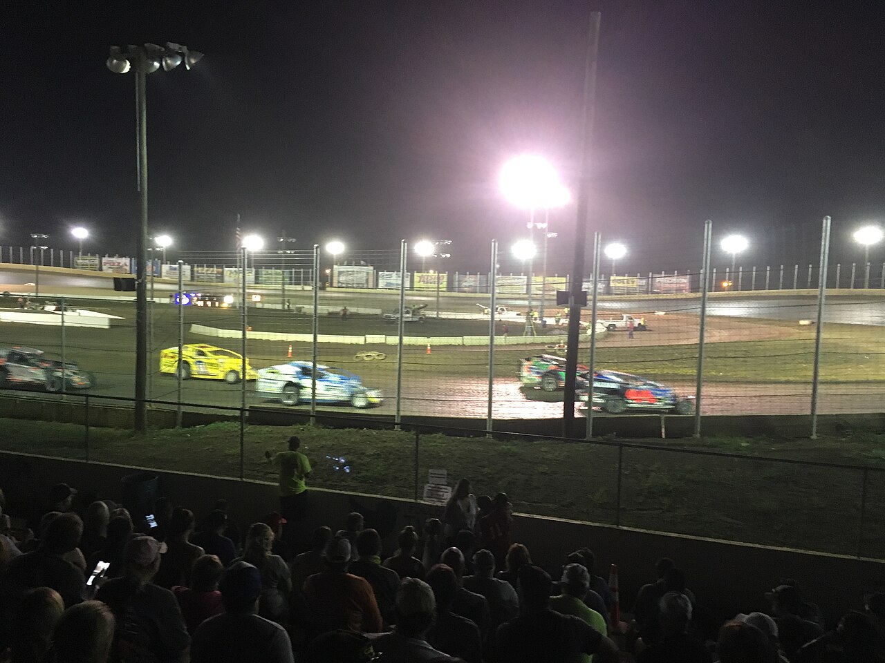 Bridgeport Motorsports Park — The feature for the modifieds at Bridgeport Speedway in Bridgeport, New Jersey viewed from the frontstretch