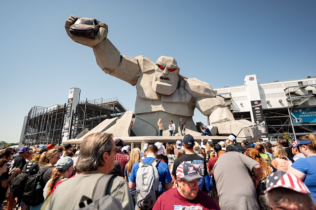 Dover Motor Speedway — Second Lieutenant Madison Marsh, Miss America 2024, answers questions on the iconic Monster Stage at the Dover Motor Speedway in Dover, Del.