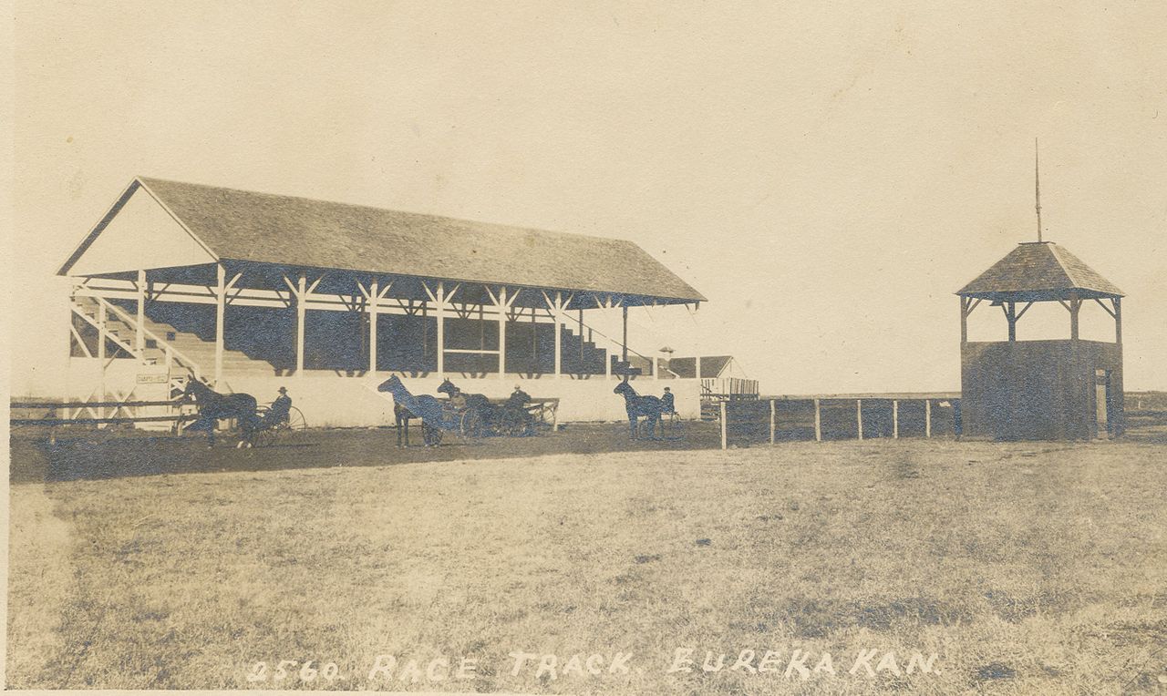 Eureka Downs — Eureka Downs, a horse track in Eureka, Kansas. Photo from around 1910.