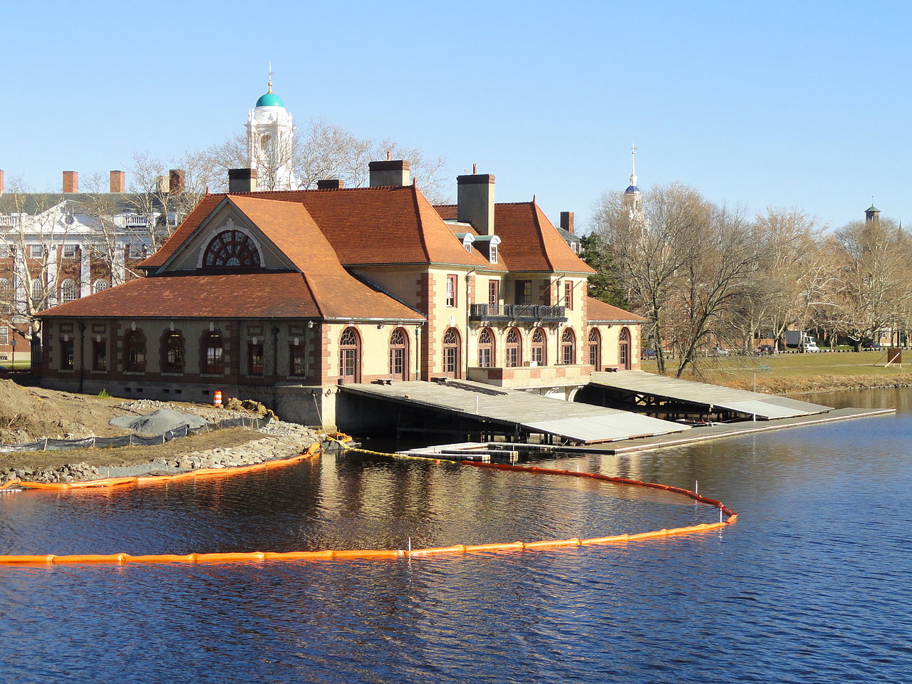 Weld Boathouse — Weld Boathouse on the Charles River - Harvard University, Cambridge, Massachusetts, USA.